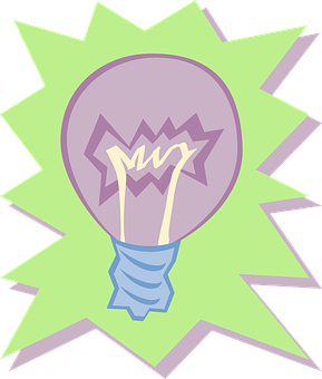 Cartoon Lightbulb Idea Graphic