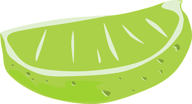 Cartoon Lime Slice Graphic PNG with transparent background