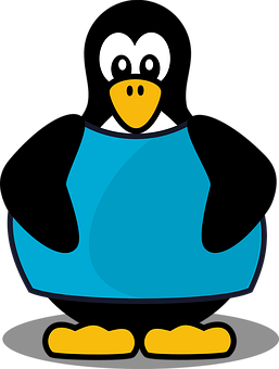 Cartoon Linux Penguin Graphic