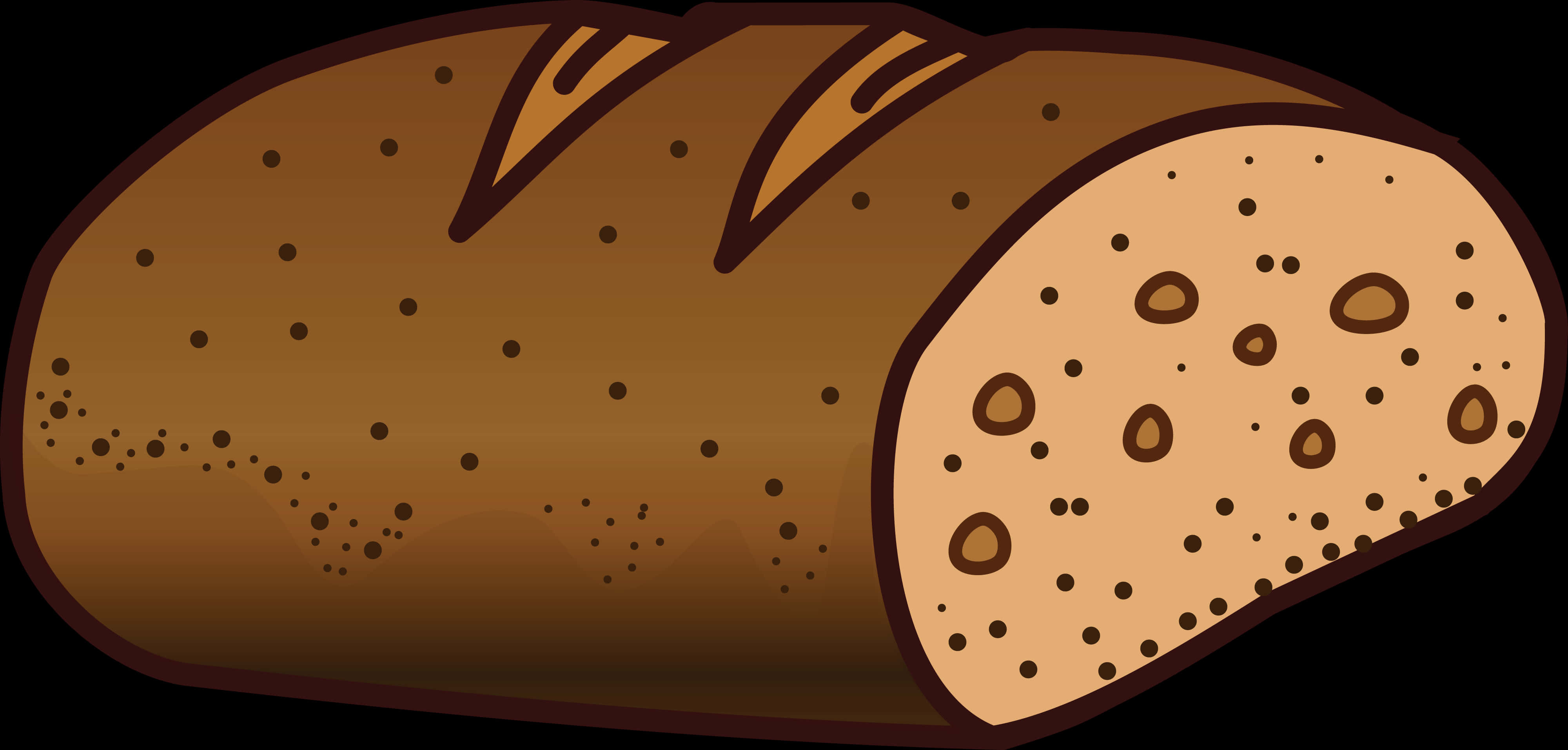 Cartoon Loafof Bread PNG with transparent background