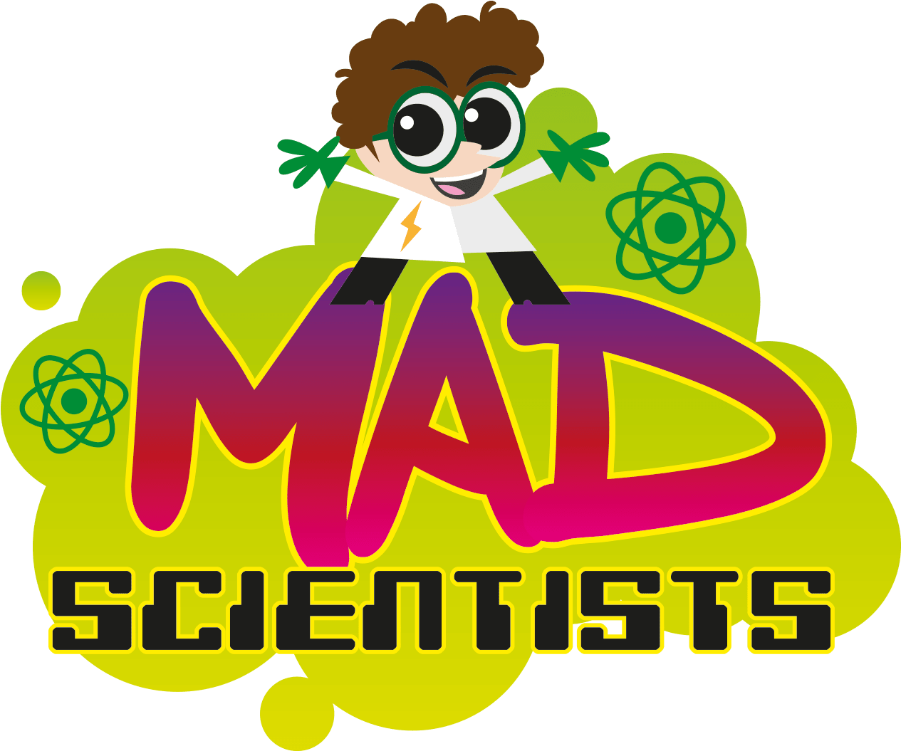 Cartoon Mad Scientists Logo PNG with transparent background