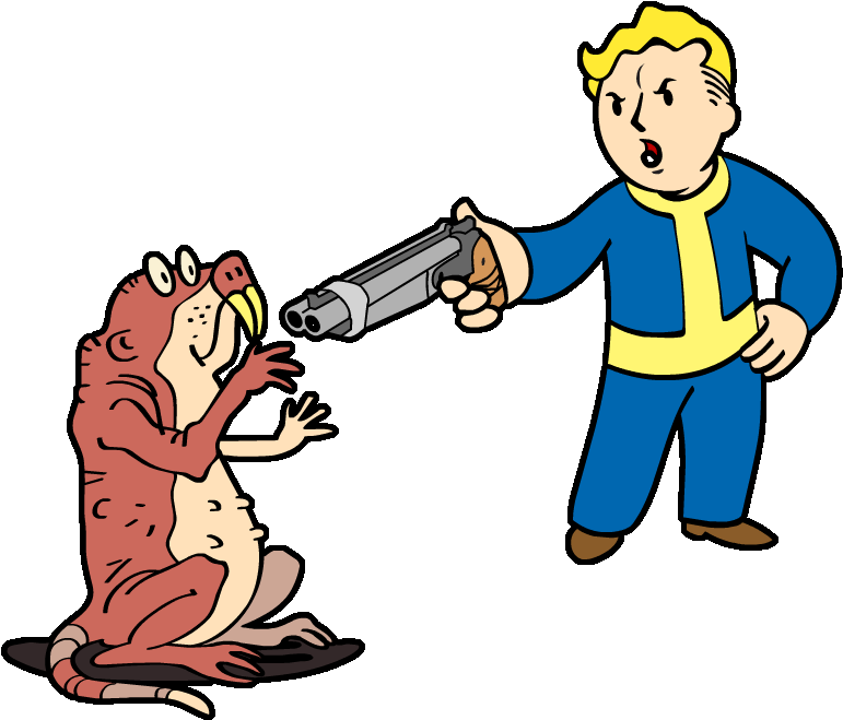 Cartoon Man Aiming Gunat Mutant Rat