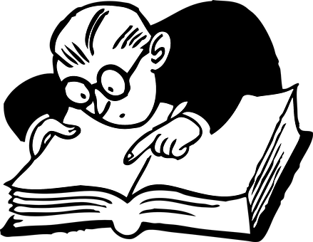 Cartoon Man Reading Newspaper