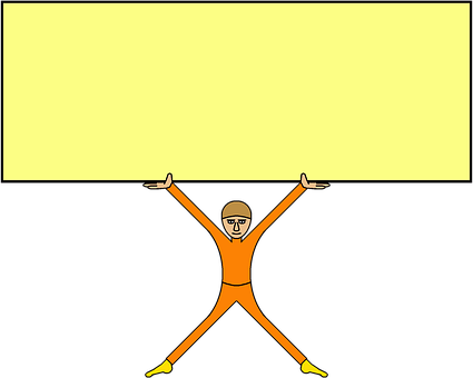 Cartoon Man Splitting Background Colors