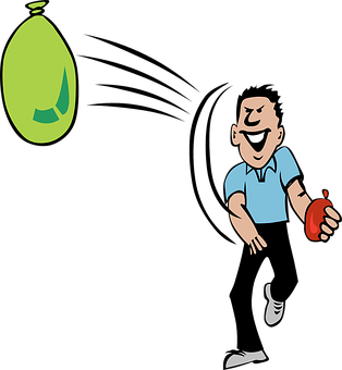 Cartoon Man Walking With Appleand Water Drop PNG with transparent background
