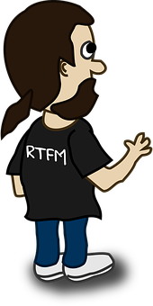 Cartoon Man Wearing R T F M Shirt