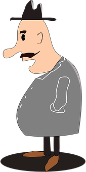 Cartoon Manwith Hatand Mustache