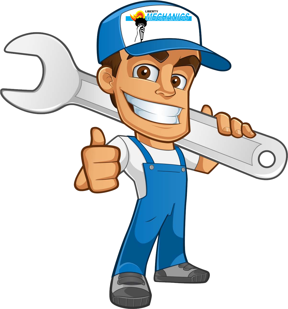 Cartoon Mechanic With Wrench