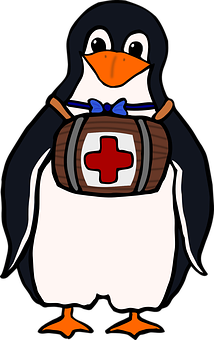 Cartoon Medic Penguin PNG with transparent background