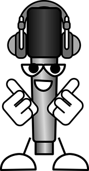 Cartoon Microphone Character PNG with transparent background