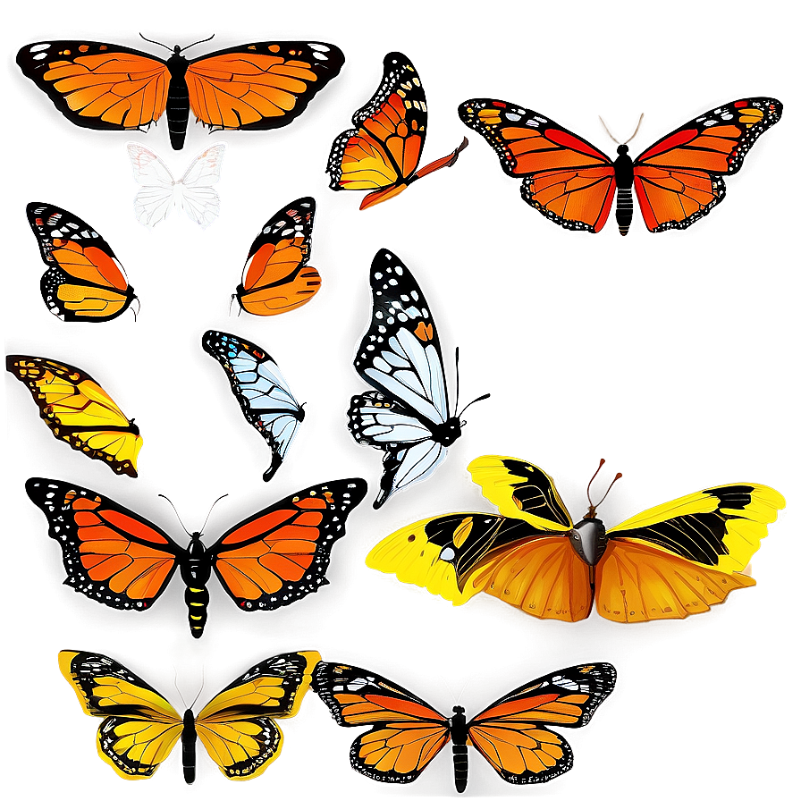 Cartoon Monarch Butterflies Png 06252024