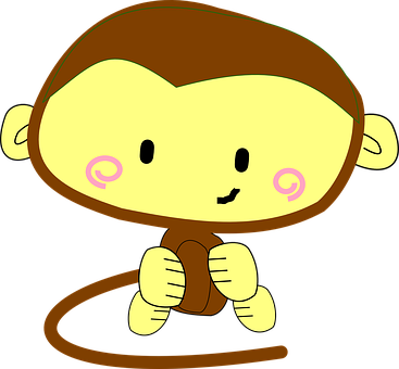 Cartoon_ Monkey_ Character PNG with transparent background
