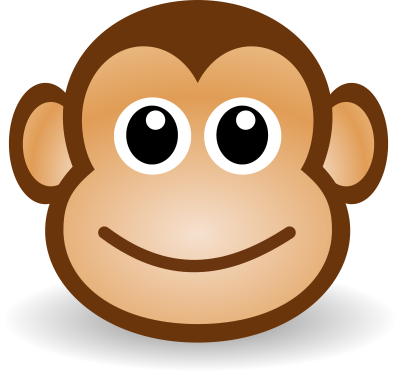 Cartoon Monkey Face Emoji PNG with transparent background