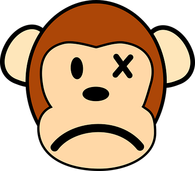 Cartoon Monkey Face Expression PNG with transparent background