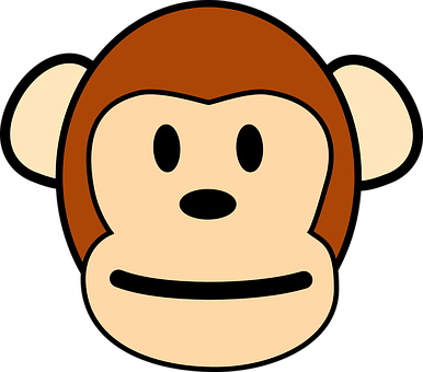 Cartoon Monkey Face Graphic PNG with transparent background