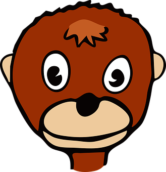 Cartoon Monkey Face Graphic PNG with transparent background