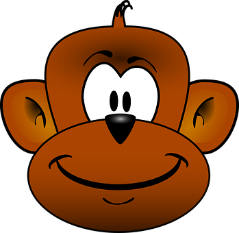 Cartoon Monkey Face Graphic PNG with transparent background