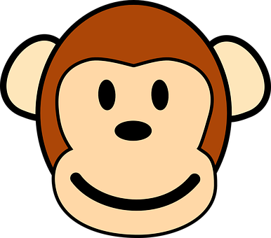 Cartoon Monkey Face Graphic PNG with transparent background