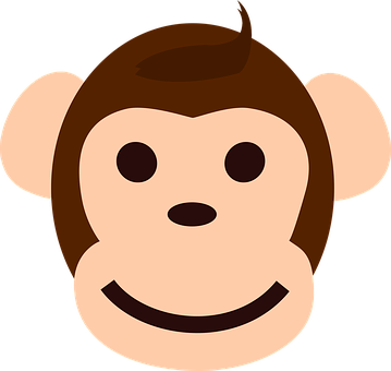 Cartoon Monkey Face Graphic PNG with transparent background