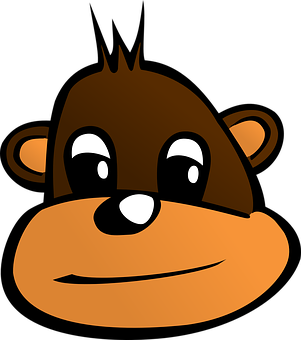 Cartoon Monkey Face Graphic PNG with transparent background