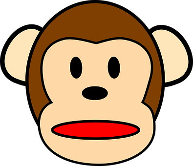 Cartoon Monkey Face Graphic