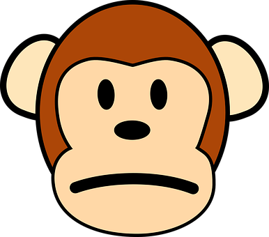 Cartoon_ Monkey_ Face_ Vector PNG with transparent background