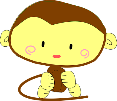 Cartoon Monkey Graphic PNG with transparent background