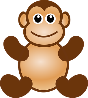 Cartoon Monkey Graphic PNG with transparent background