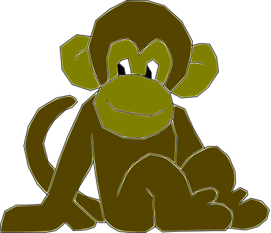 Cartoon Monkey Silhouette PNG with transparent background