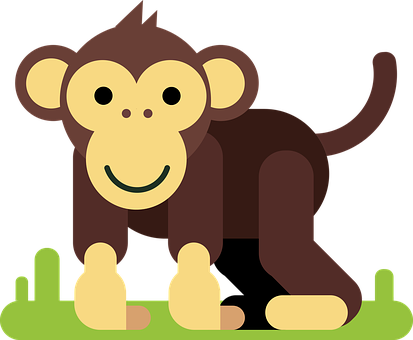 Cartoon Monkey Vector Illustration PNG with transparent background