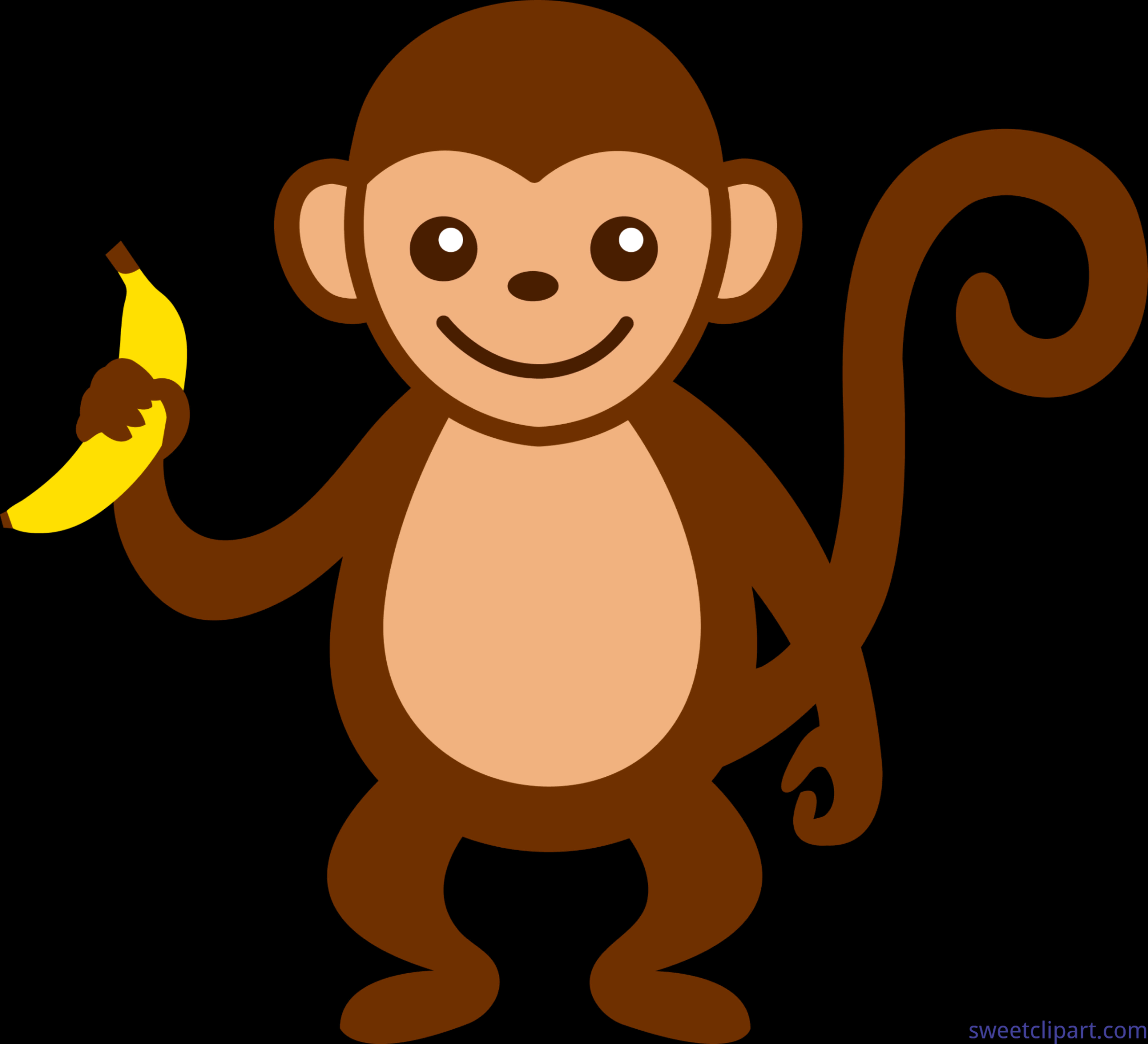 Cartoon_ Monkey_ With_ Banana