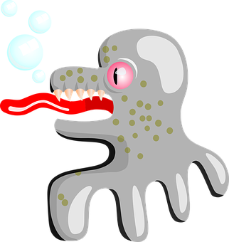 Cartoon Monster Bubbles Graphic