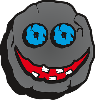 Cartoon Monster Face Graphic PNG image with a transparent background, free high-resolution download