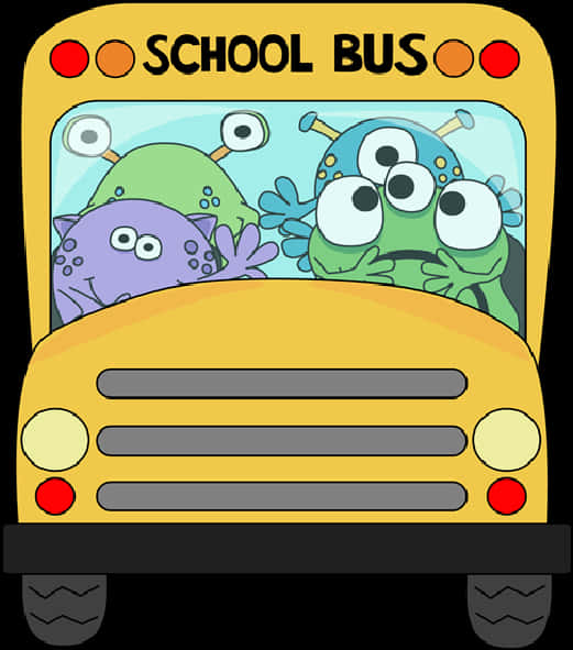 Cartoon Monster School Bus