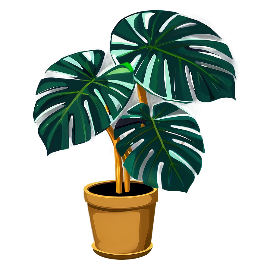 Cartoon Monstera Plant Png Gpw