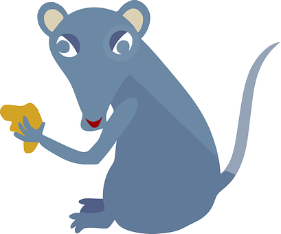 Cartoon Mouse Holding Cheese