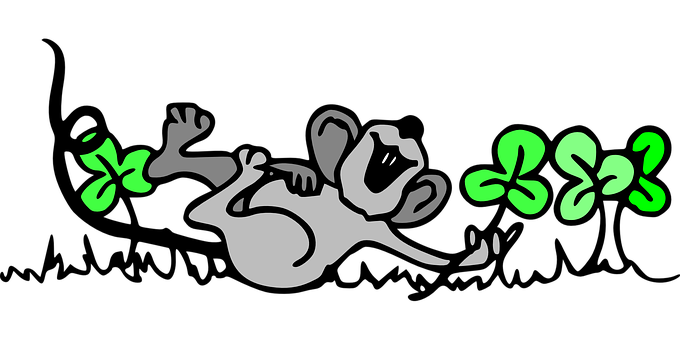 Cartoon Mouse Surroundedby Butterflies PNG with transparent background