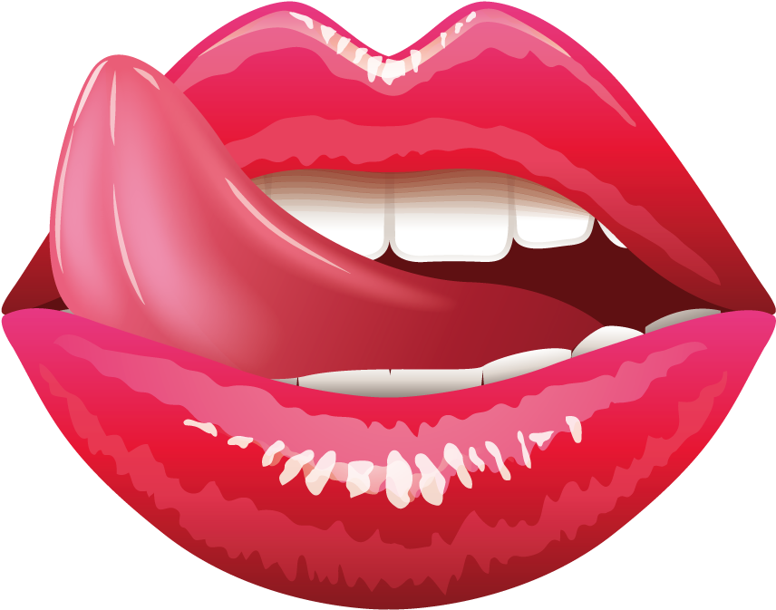 Lip Tongue Mouth Clip Art - Lips With Tongue, HD Png Download PNG with transparent background