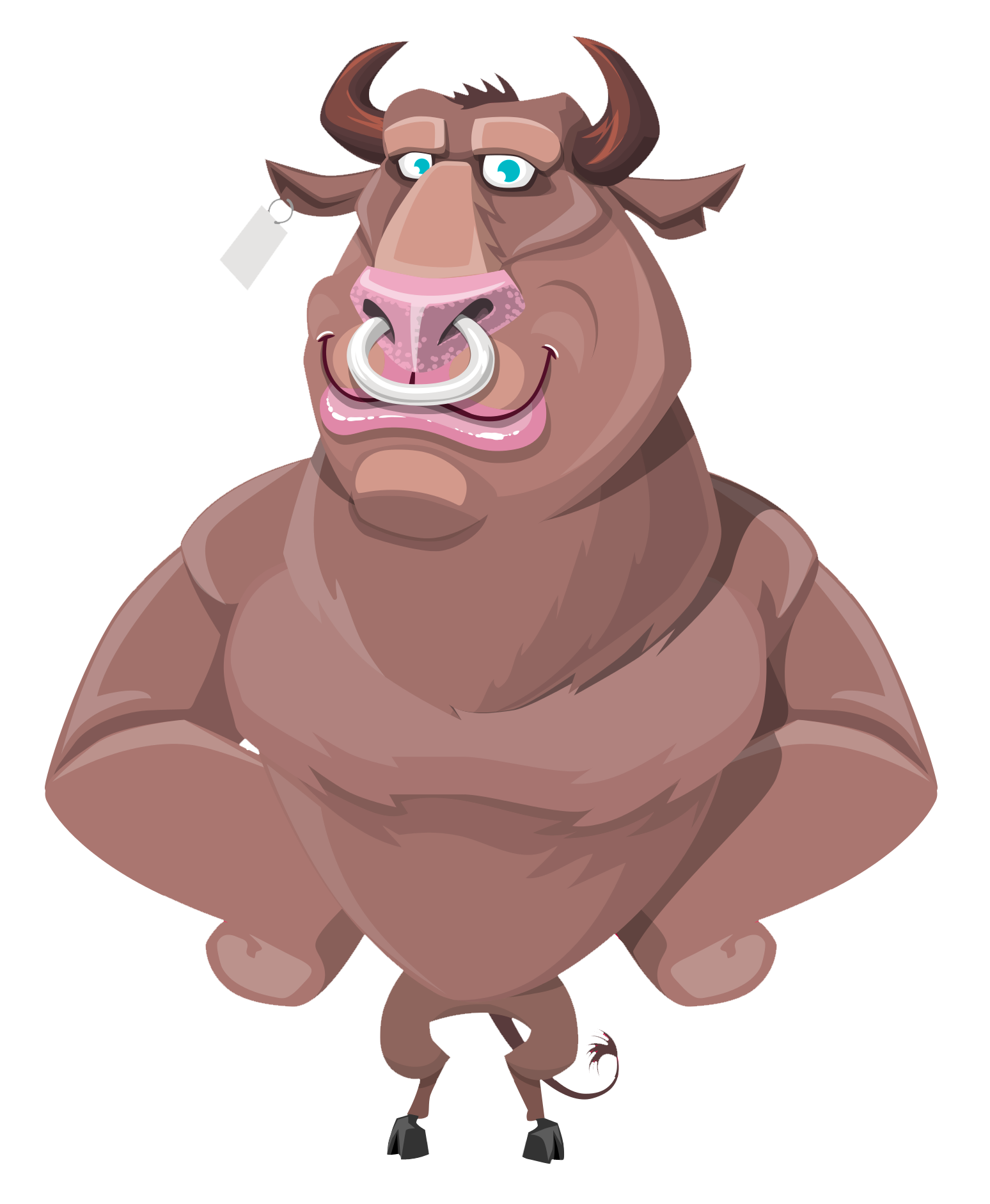 Cartoon Muscular Bull Illustration