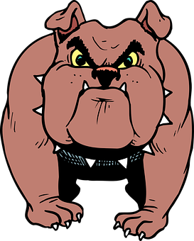 Cartoon Muscular Bulldog Illustration PNG with transparent background