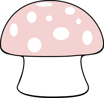 Cartoon Mushroom Illustration PNG with transparent background