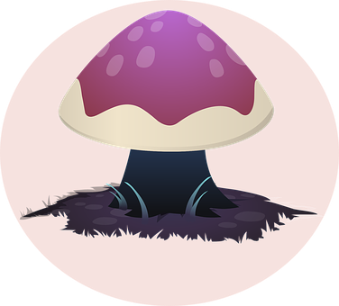 Cartoon Mushroom Illustration PNG with transparent background