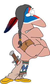 Cartoon Native American Warrior 201x340 PNG image with a transparent background, free high-resolution download