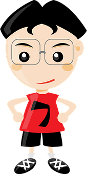 Cartoon Nerd Character PNG with transparent background