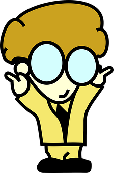 Cartoon Nerd Character_ Vector PNG with transparent background