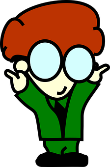 Cartoon Nerd Character_ Vector PNG with transparent background