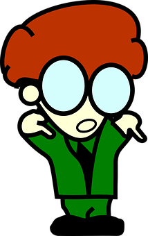 Cartoon Nerd Character_ Vector PNG with transparent background