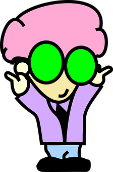 Cartoon Nerd Character_ Vector PNG with transparent background