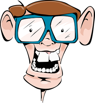 Cartoon Nerd Head Vector PNG with transparent background