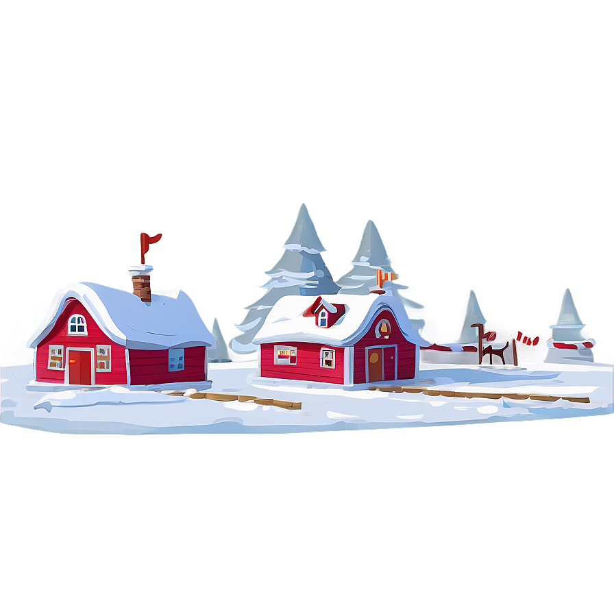 Cartoon North Pole Village PNG dwc PNG image with a transparent background, free high-resolution download
